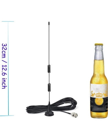 Antena de Escáner Bingfu BNC Macho 20-1300MHz Paquete de 2
