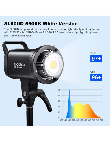 Luz de Video LED Godox SL60IID 60W 5600K Montura Bowens