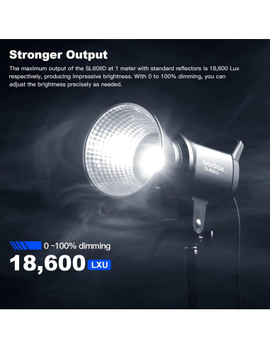 Luz de Video LED Godox SL60IID 60W 5600K Montura Bowens