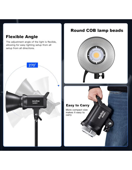 Luz de Video LED Godox SL60IID 60W 5600K Montura Bowens Luz de Video LED Godox SL60IID 60W 5600K Montura Bowens