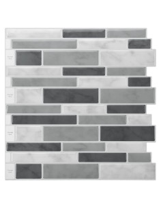 Azulejo Autoadhesivo LONGKING Gris 10 Hojas 30.48x30.48cm