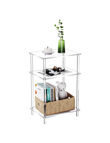 Mesa Lateral Acrílica Solaround ESTANTE 3 Niveles 58.42cm Mesa Lateral Acrílica Solaround ESTANTE 3 Niveles 58.42cm