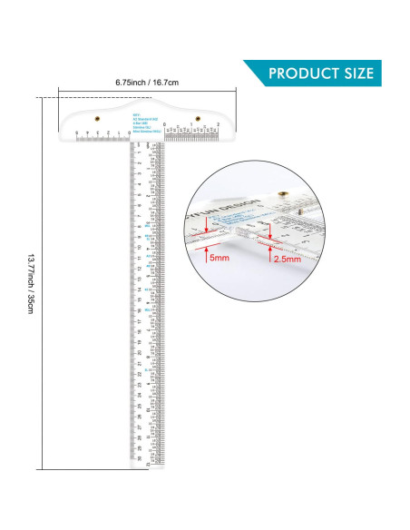 Regla T Acrílica Transparente 30cm BAOFALI para Manualidades Regla T Acrílica Transparente 30cm BAOFALI para Manualidades