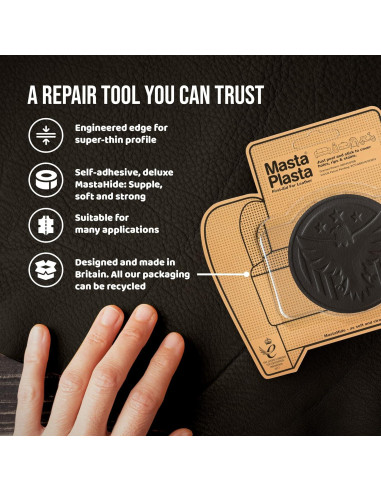 Parche de Reparación Autoadhesivo MastaPlasta 8cm Negro