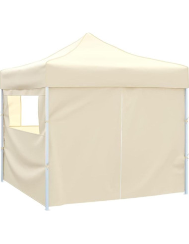 Carpa Gazebo ULUYYUC 3x3m Color Crema con 4 Paredes