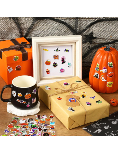 Calcomanías de Halloween UPINS 12 Hojas 3D para Niños Calcomanías de Halloween UPINS 12 Hojas 3D para Niños