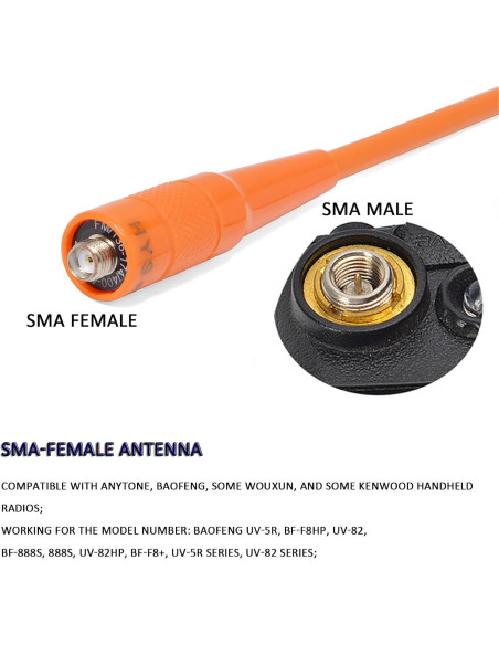 Antena HYS SMA Femenina Doble Banda 2m/70cm 144/430MHz Antena HYS SMA Femenina Doble Banda 2m/70cm 144/430MHz