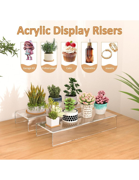 Soporte Acrílico de Exhibición 2 Paquetes 30.48x10.92x5.08 cm