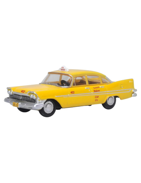 Modelo Coche Diecast 1959 Plymouth Belvedere Taxi Amarillo Modelo Coche Diecast 1959 Plymouth Belvedere Taxi Amarillo