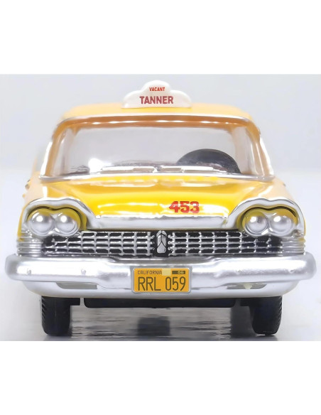 Modelo Coche Diecast 1959 Plymouth Belvedere Taxi Amarillo Modelo Coche Diecast 1959 Plymouth Belvedere Taxi Amarillo