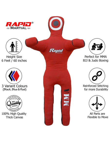 Muñeco de Lucha Rapid Martial 1.83m Sin Relleno MMA Muñeco de Lucha Rapid Martial 1.83m Sin Relleno MMA