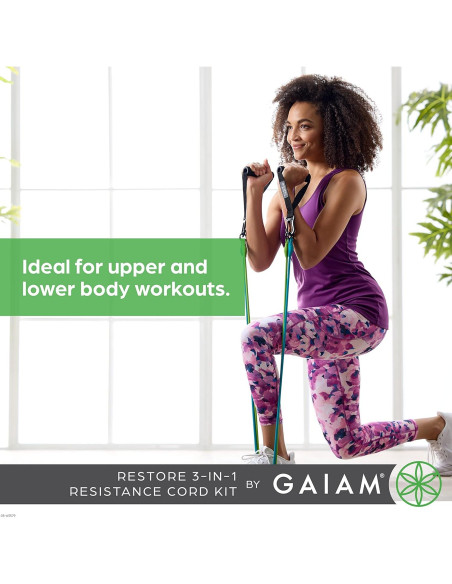 Kit de Banda de Resistencia 3-en-1 Gaiam con Mangos Cómodos Kit de Banda de Resistencia 3-en-1 Gaiam con Mangos Cómodos
