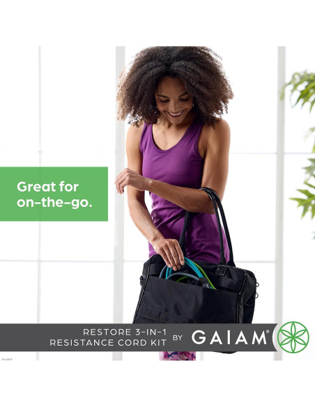 Kit de Banda de Resistencia 3-en-1 Gaiam con Mangos Cómodos Kit de Banda de Resistencia 3-en-1 Gaiam con Mangos Cómodos