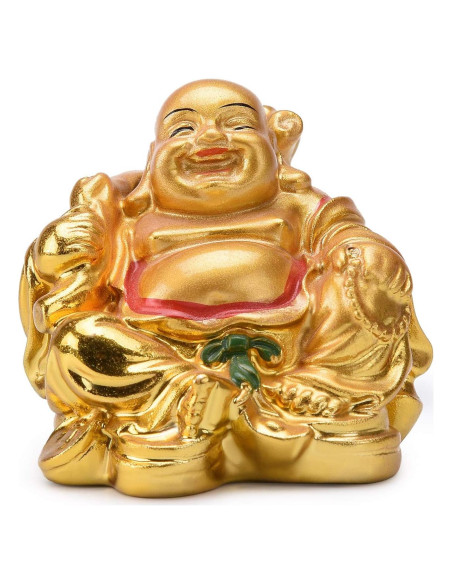 Estatua Buda Riendo de Resina Dorada 5.58cm BRABUD Estatua Buda Riendo de Resina Dorada 5.58cm BRABUD
