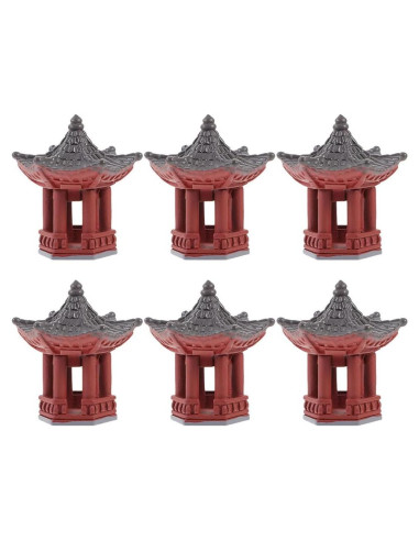 Set de 6 Estatuas Mini Pagoda FOMIYES para Jardín y Escritorio