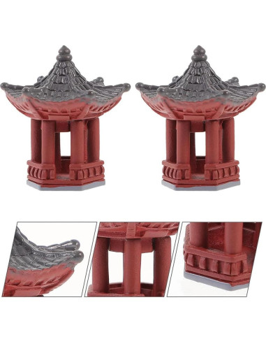 Set de 6 Estatuas Mini Pagoda FOMIYES para Jardín y Escritorio