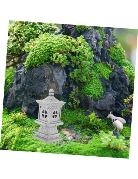 Estatua de Linterna de Pagoda de Piedra Hemobllo 9x9x9cm Jardín Zen Estatua de Linterna de Pagoda de Piedra Hemobllo 9x9x9cm Jardín Zen