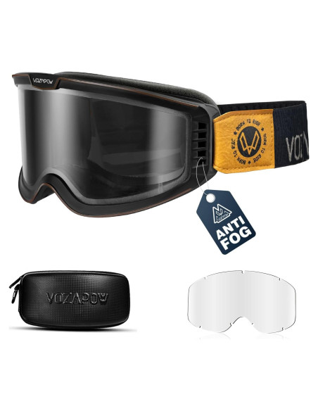 Gafas de Motocross VOZAPOW AMX5 Antivaho Lentes Claros y Grises Gafas de Motocross VOZAPOW AMX5 Antivaho Lentes Claros y Grises