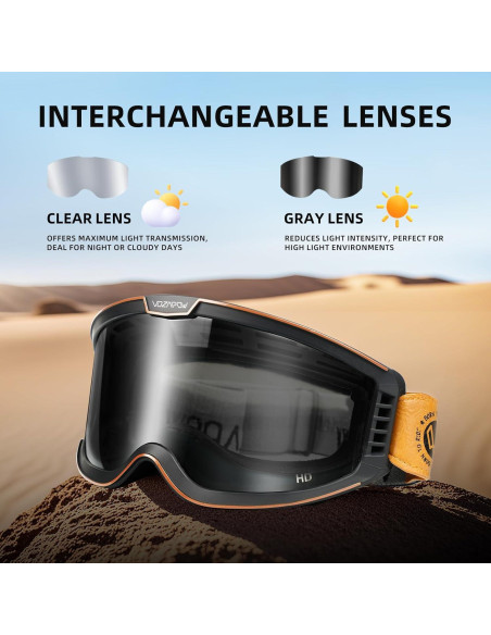 Gafas de Motocross VOZAPOW AMX5 Antivaho Lentes Claros y Grises Gafas de Motocross VOZAPOW AMX5 Antivaho Lentes Claros y Grises