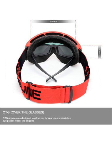 Gafas de Esquí SPOSUNE UV400 Antivaho para Hombres y Mujeres