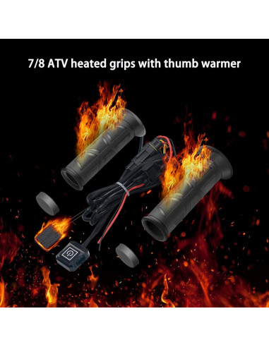 Agarraderas Calentadas OXWIND 7/8'' para ATV con Calentador de Pulgar