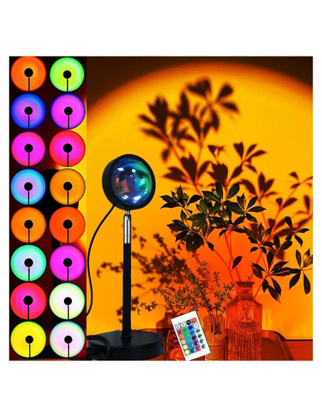 Lámpara Proyector de Atardecer LED XINJI 16 Colores RGB Lámpara Proyector de Atardecer LED XINJI 16 Colores RGB