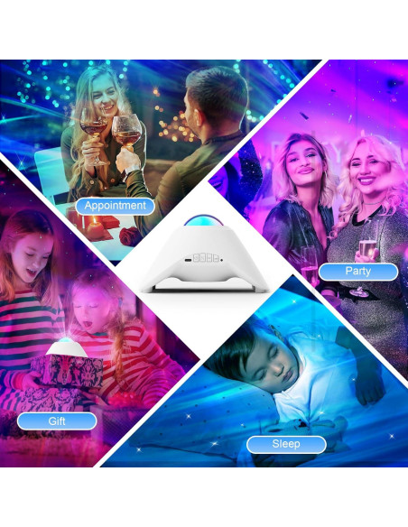 Proyector de Luz Nocturna Estelar Ingleby Blanco con Bluetooth Proyector de Luz Nocturna Estelar Ingleby Blanco con Bluetooth