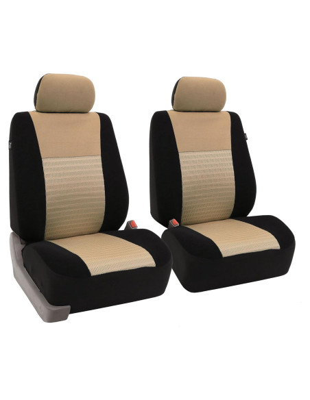 Fundas de Asiento Delanteras FH Group Beige/Negro - Ajuste Universal Fundas de Asiento Delanteras FH Group Beige/Negro - Ajuste Universal