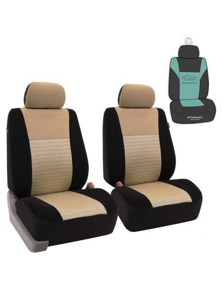 Fundas de Asiento Delanteras FH Group Beige/Negro - Ajuste Universal Fundas de Asiento Delanteras FH Group Beige/Negro - Ajuste Universal