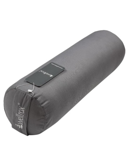 Almohada Bolster Redonda Wellrox de Algodón 100% - Gris Almohada Bolster Redonda Wellrox de Algodón 100% - Gris