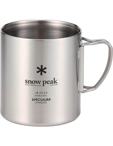 Taza de Acero Inoxidable Doble Pared Snow Peak 450ml Camping Taza de Acero Inoxidable Doble Pared Snow Peak 450ml Camping