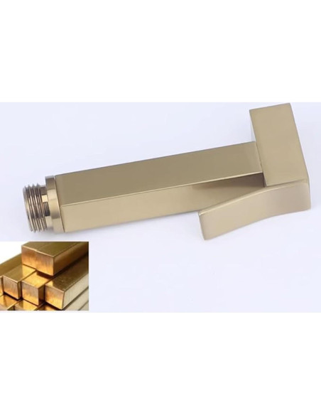 Rociador de Bidet de Mano HOMCBEC Dorado Cepillado con Soporte y Manguera Rociador de Bidet de Mano HOMCBEC Dorado Cepillado con Soporte y Manguera