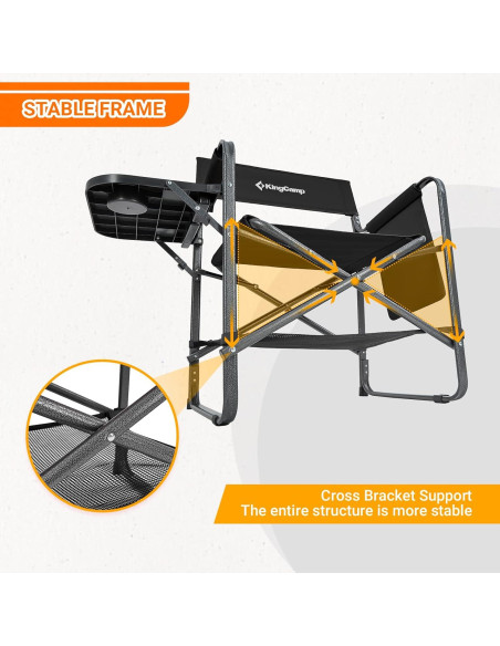 Sillas de Camping Plegables KingCamp 2 Pack con Mesa Lateral Sillas de Camping Plegables KingCamp 2 Pack con Mesa Lateral