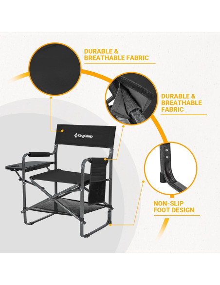 Sillas de Camping Plegables KingCamp 2 Pack con Mesa Lateral Sillas de Camping Plegables KingCamp 2 Pack con Mesa Lateral