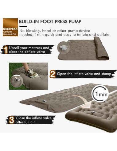 Almohadilla Inflable MEETPEAK 5" Extra Gruesa para Dormir