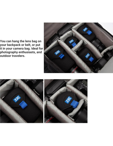 Bolsa Pouch Neopreno JJC para Lentes Sin Espejo 78x78mm