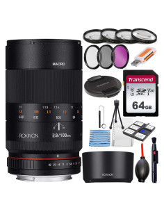 Lente Macro Rokinon 100mm f/2.8 para Fujifilm X - Kit Accesorios