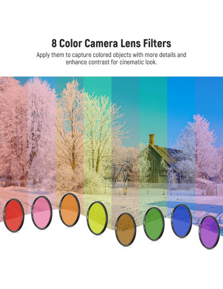 Kit de Filtros de Color 58mm Neewer - 9 Piezas con Fundas Kit de Filtros de Color 58mm Neewer - 9 Piezas con Fundas