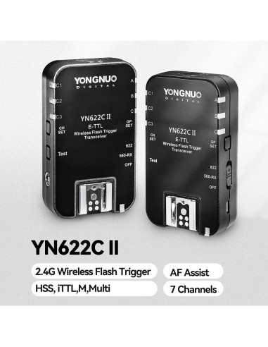 Disparador Inalámbrico YONGNUO YN622C II ETTL HSS 1/8000s para Canon