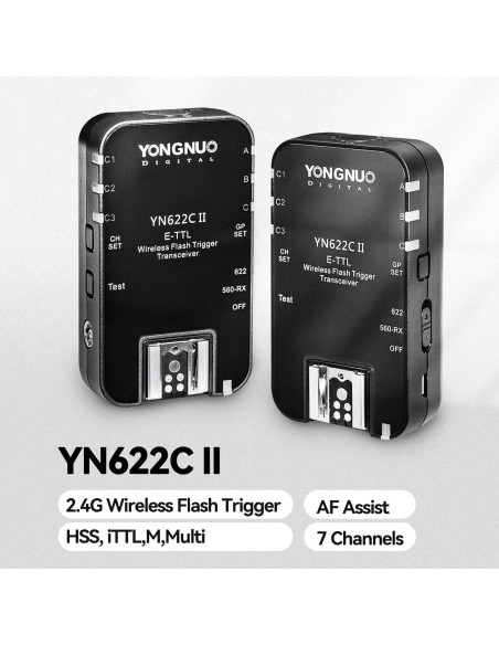 Disparador Inalámbrico YONGNUO YN622C II ETTL HSS 1/8000s para Canon Disparador Inalámbrico YONGNUO YN622C II ETTL HSS 1/8000s para Canon