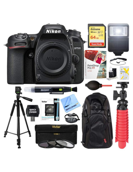 Cámara DSLR Nikon D7500 20.9MP 4K Ultra HD + Accesorios Cámara DSLR Nikon D7500 20.9MP 4K Ultra HD + Accesorios