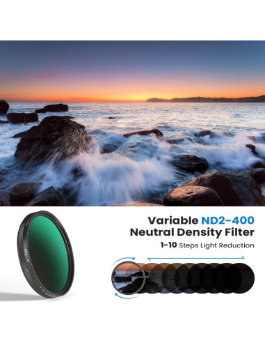 Filtro ND2-400 Variable 67mm Akanabi para Teléfono y DSLR