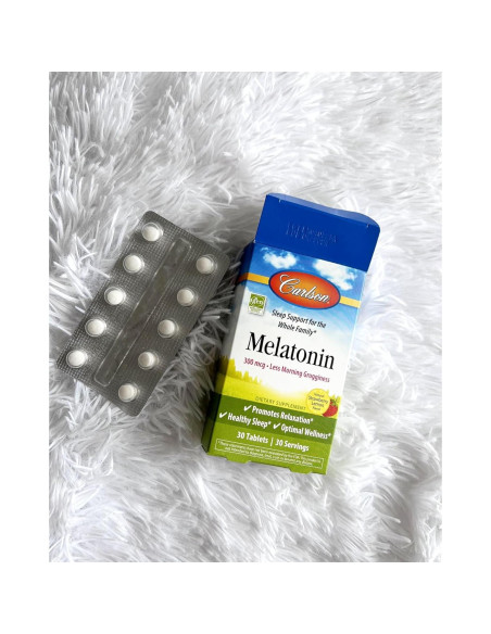 Melatonina Carlson 300 mcg 30 Tabletas Masticables Sabor Fresa-Limón Melatonina Carlson 300 mcg 30 Tabletas Masticables Sabor Fresa-Limón