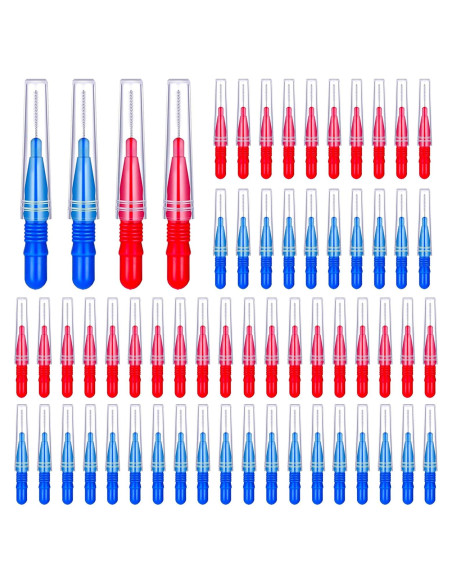 Cepillos Interdentales Desechables GOUWEIBA 100 Piezas Azul y Rojo Cepillos Interdentales Desechables GOUWEIBA 100 Piezas Azul y Rojo