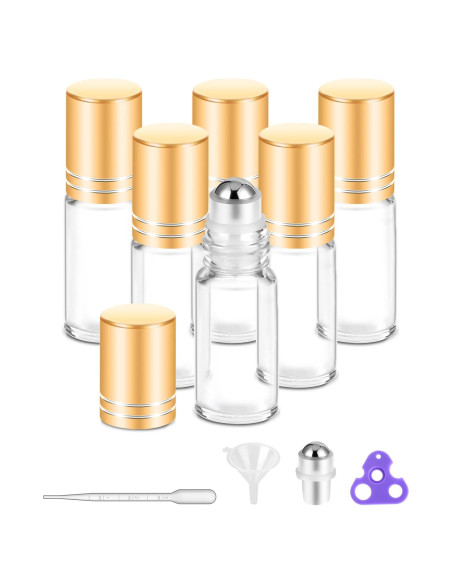 Botellas de Aceite Esencial PrettyCare 6 Pack 5 ml Reutilizables Botellas de Aceite Esencial PrettyCare 6 Pack 5 ml Reutilizables