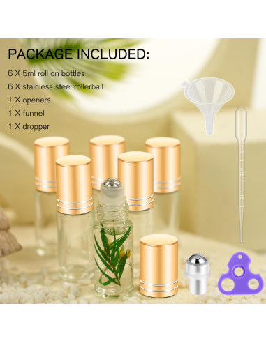 Botellas de Aceite Esencial PrettyCare 6 Pack 5 ml Reutilizables