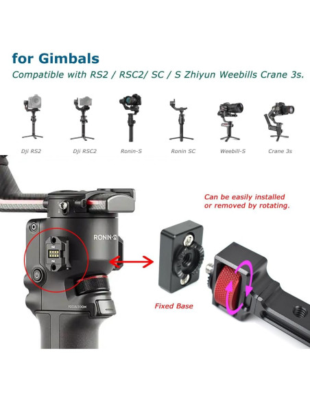 Soporte de Monitor para Gimbal KOQINVIZ con Zapata Fría y 4 Roscas 1/4" Soporte de Monitor para Gimbal KOQINVIZ con Zapata Fría y 4 Roscas 1/4"