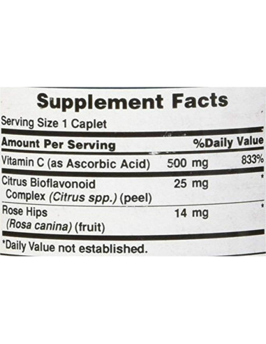 Vitamina C 500 mg Puritan's Pride con Bioflavonoides 100 Comprimidos