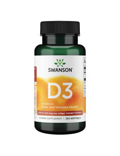 Swanson Vitamina D3 5000 UI 125 mcg 250 Cápsulas Suplemento
