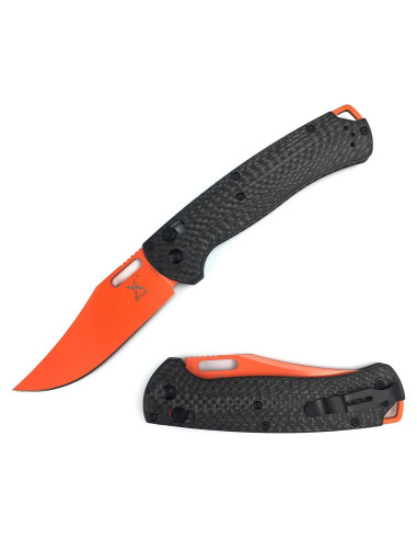 Cuchillo Plegable EDC HUAAO D2 87mm Mango Fibra Carbono